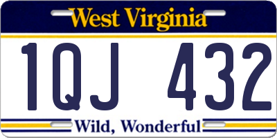 WV license plate 1QJ432