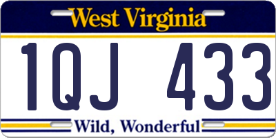WV license plate 1QJ433