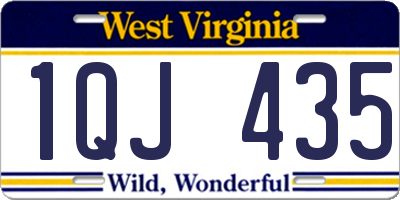 WV license plate 1QJ435