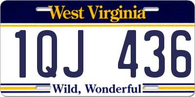 WV license plate 1QJ436