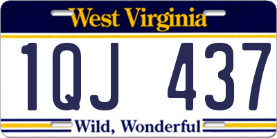 WV license plate 1QJ437
