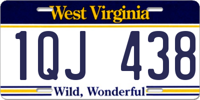 WV license plate 1QJ438