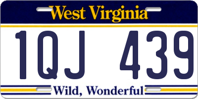 WV license plate 1QJ439
