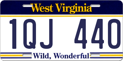 WV license plate 1QJ440