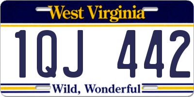 WV license plate 1QJ442