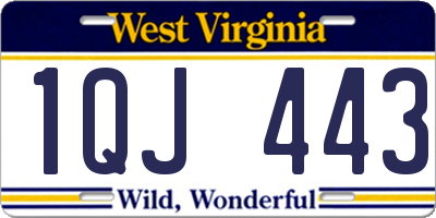 WV license plate 1QJ443
