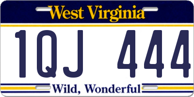 WV license plate 1QJ444
