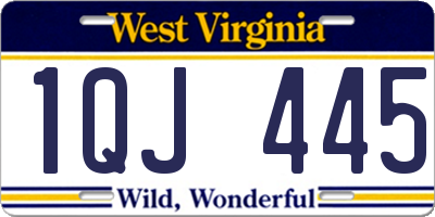 WV license plate 1QJ445