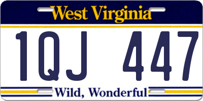 WV license plate 1QJ447