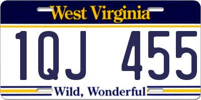 WV license plate 1QJ455