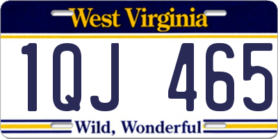 WV license plate 1QJ465