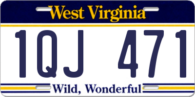 WV license plate 1QJ471