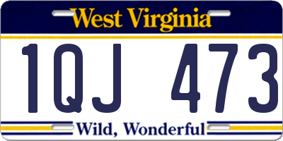 WV license plate 1QJ473
