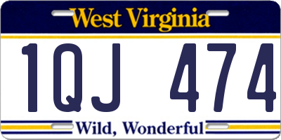 WV license plate 1QJ474