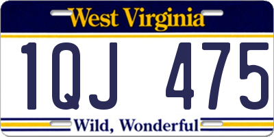 WV license plate 1QJ475