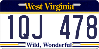WV license plate 1QJ478