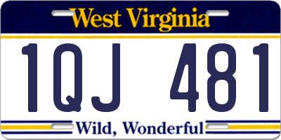 WV license plate 1QJ481