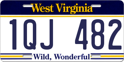 WV license plate 1QJ482