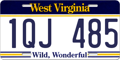 WV license plate 1QJ485