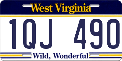 WV license plate 1QJ490