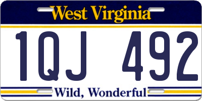 WV license plate 1QJ492