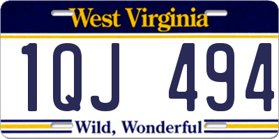 WV license plate 1QJ494