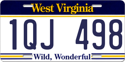 WV license plate 1QJ498