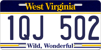 WV license plate 1QJ502