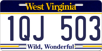 WV license plate 1QJ503