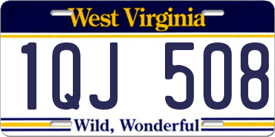 WV license plate 1QJ508