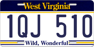 WV license plate 1QJ510