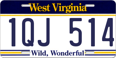 WV license plate 1QJ514