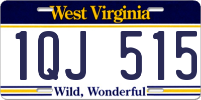 WV license plate 1QJ515