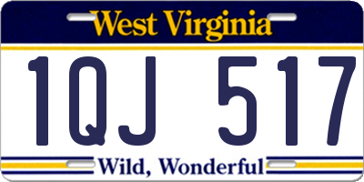 WV license plate 1QJ517