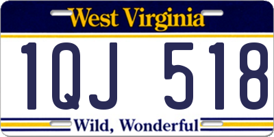 WV license plate 1QJ518