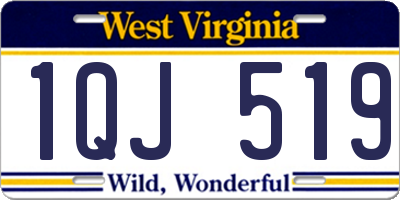WV license plate 1QJ519