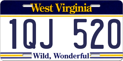WV license plate 1QJ520