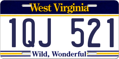 WV license plate 1QJ521