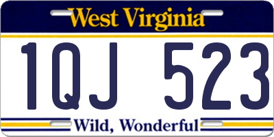 WV license plate 1QJ523