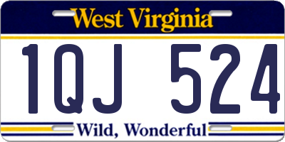WV license plate 1QJ524