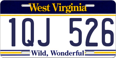 WV license plate 1QJ526