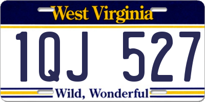 WV license plate 1QJ527