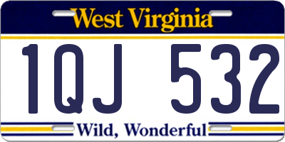 WV license plate 1QJ532