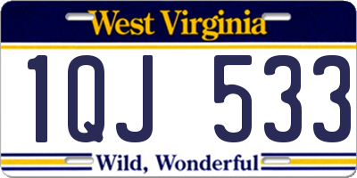 WV license plate 1QJ533