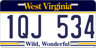 WV license plate 1QJ534