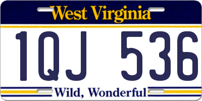 WV license plate 1QJ536