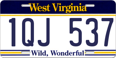 WV license plate 1QJ537