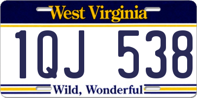 WV license plate 1QJ538