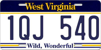 WV license plate 1QJ540
