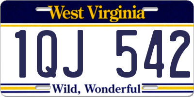 WV license plate 1QJ542